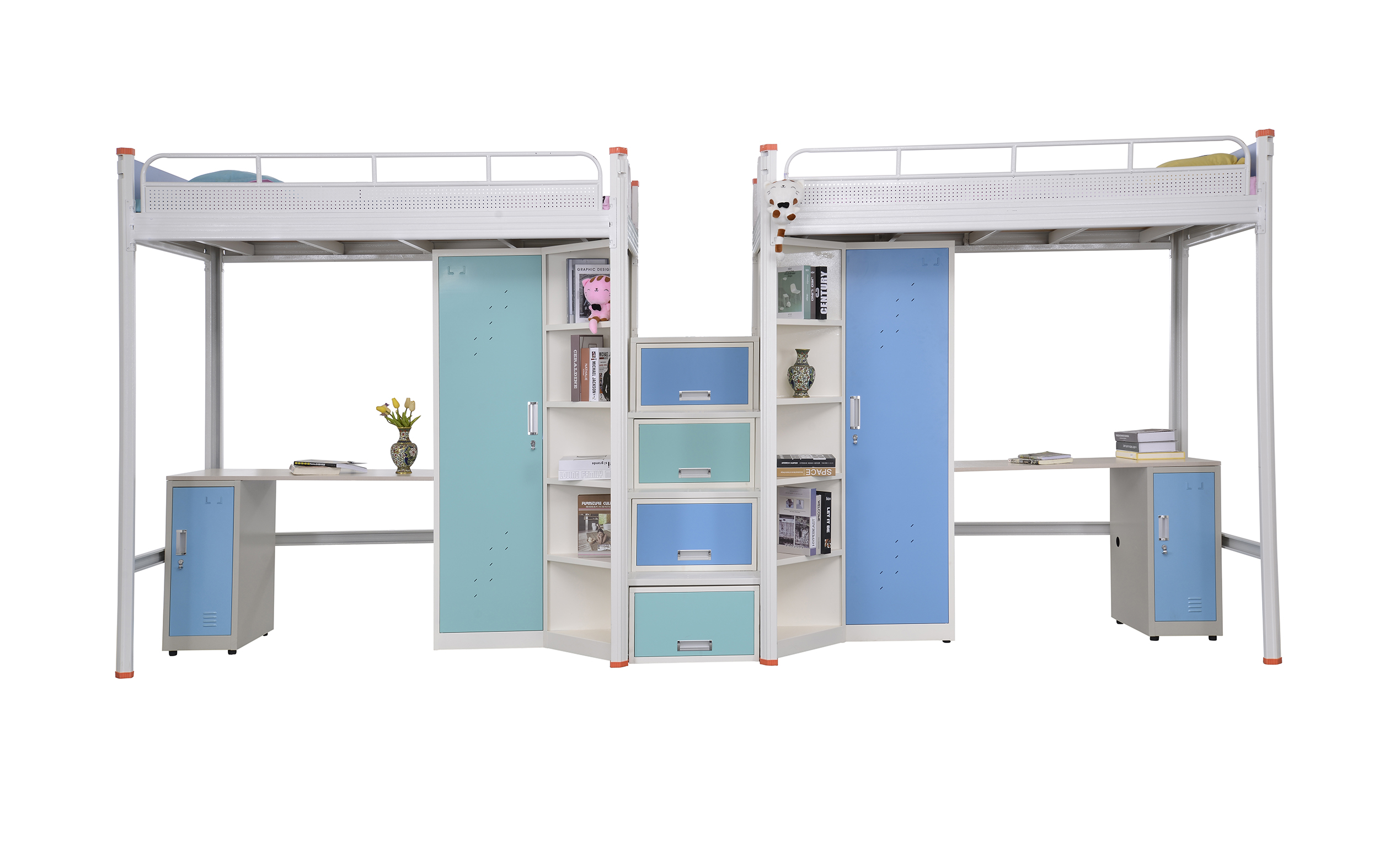 企業宿舍職工宿舍床，連體雙層鐵架床