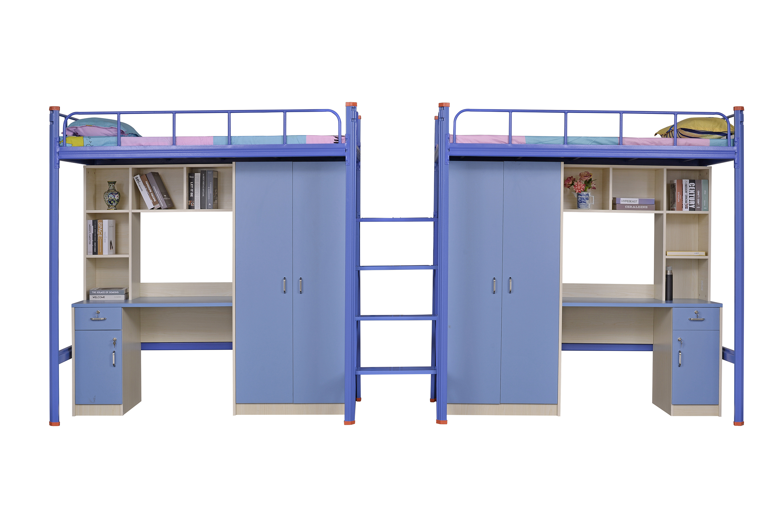 工廠員工宿舍連體鐵架床，雙層公寓床生產廠家