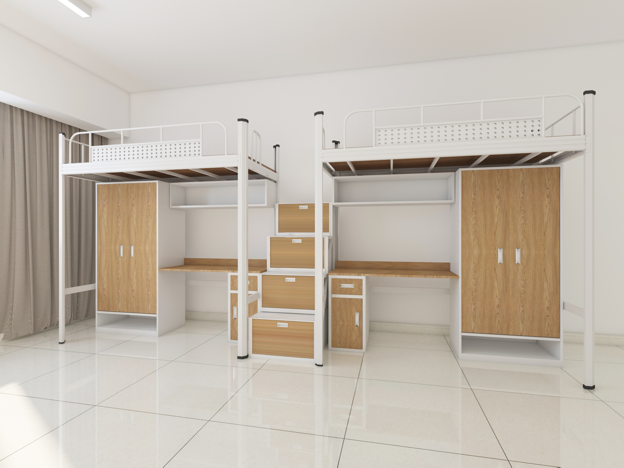 學校宿舍用的上下鋪鐵床尺寸設計